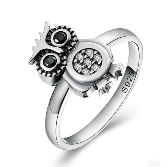 🦋   925 Silver Plated 3A CZ Cute Ring for Men Women, FB16FA1042 - Picture 1 of 5